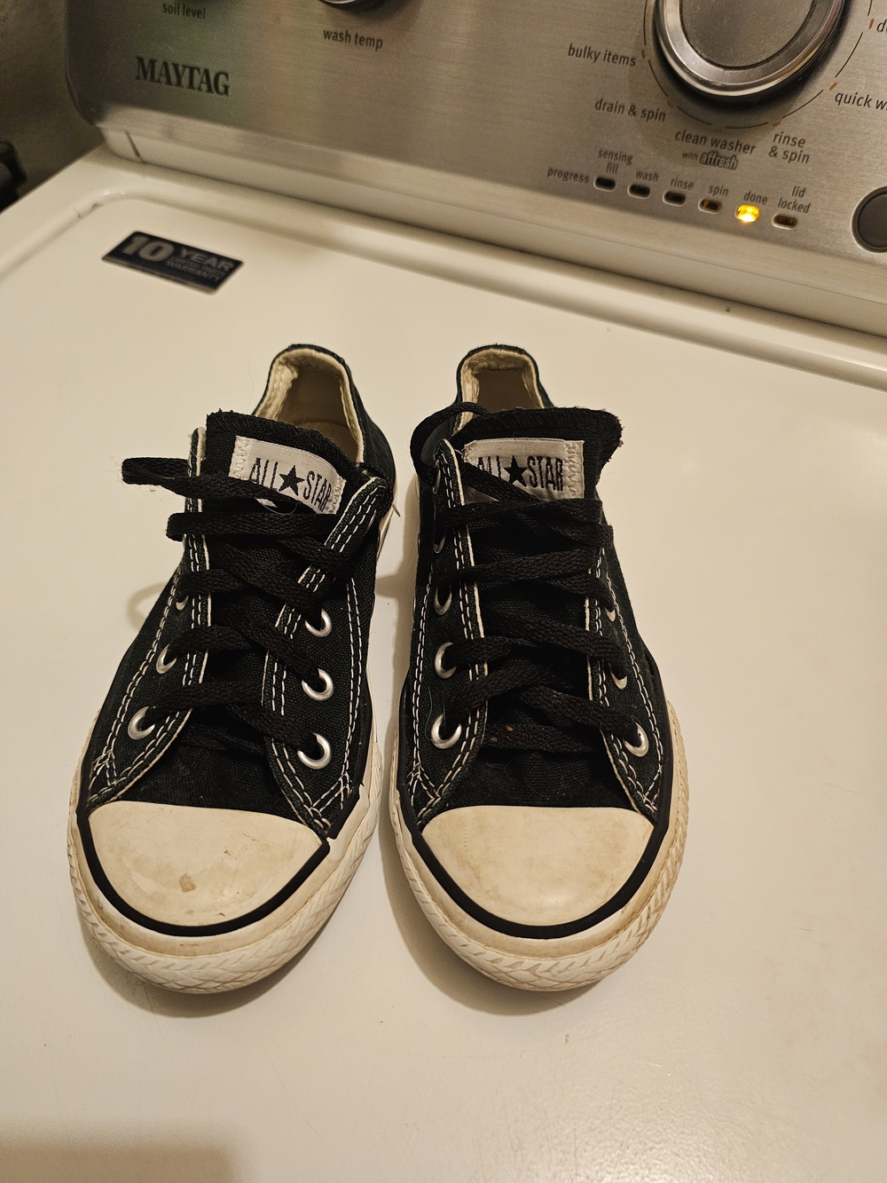 Converse Kids Black and White Low-Top Canvas Sneakers